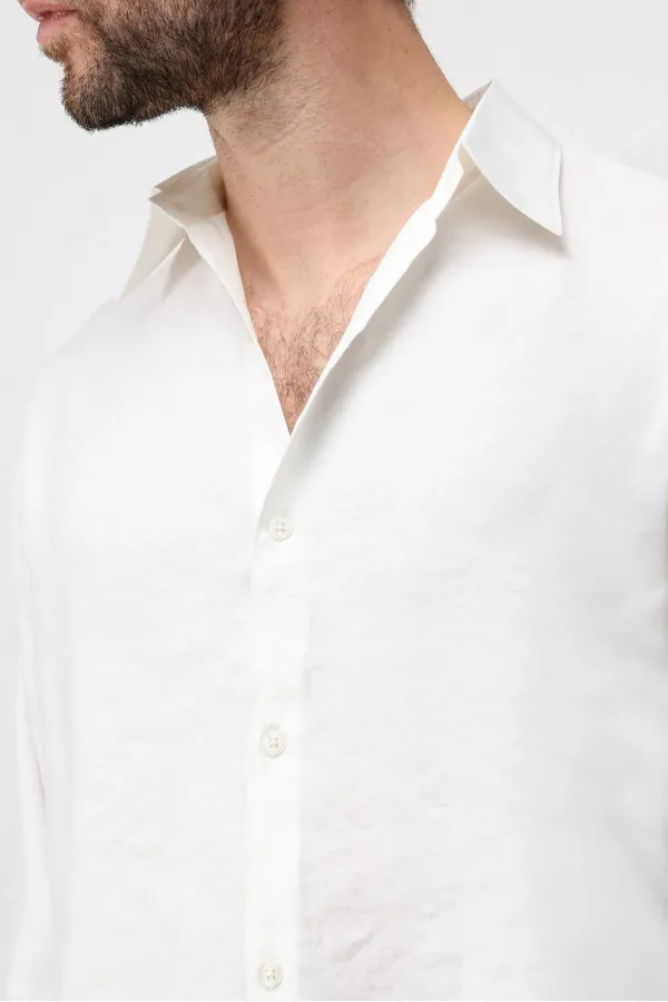 Antioch Ekru Modal Karışımlı Relax Fit Erkek Gömlek