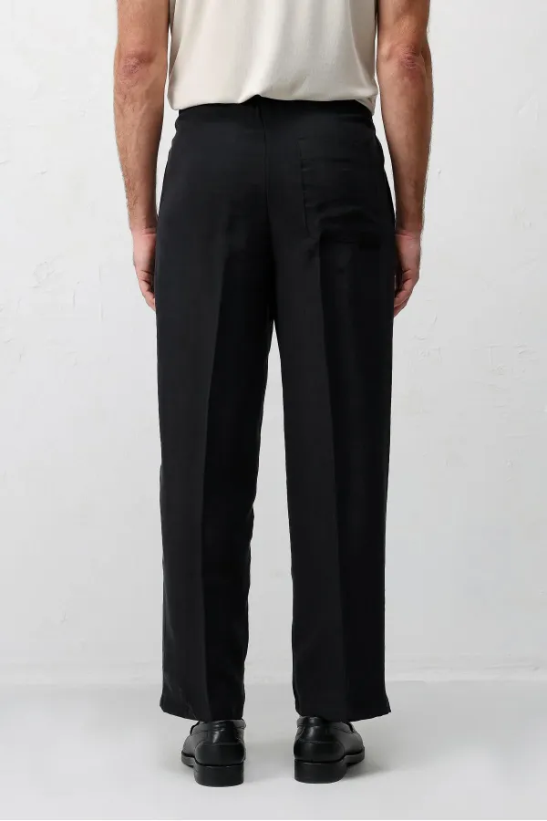 Antioch Black Lyocell Blend Men's Trousers