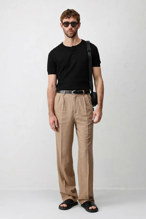 Antioch Siyah Dokulu Erkek Triko T-Shirt