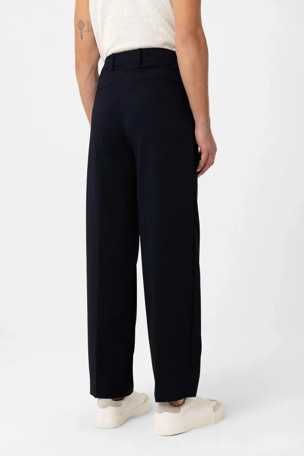 Antioch Koyu Lacivert Çift Pileli Baggy Fit Erkek Pantolon