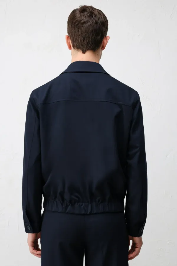 Antioch Lacivert Bel Lastikli Erkek Mont