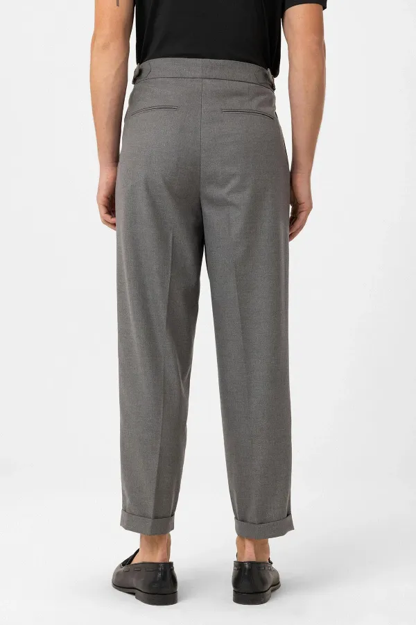 Pantalon homme Antioch gris plissé taille haute