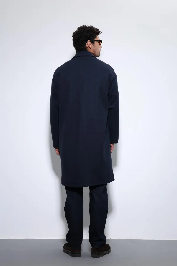 Antioch Navy Blue Oversize Double-Breasted Men's Coat