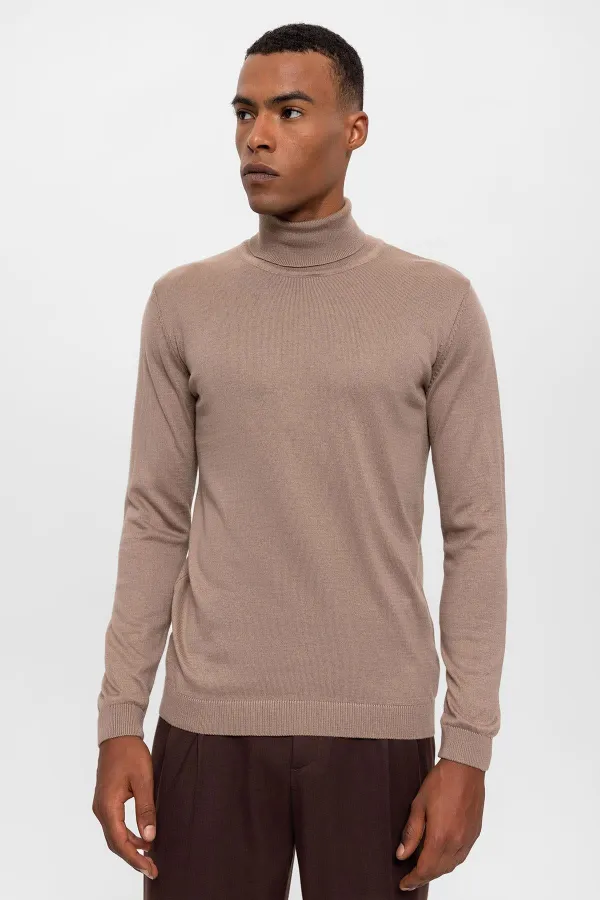 Pull à col roulé long en vison Antioch pour homme