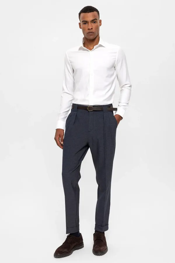 Antioch Indigo Belted Double Hem Trousers