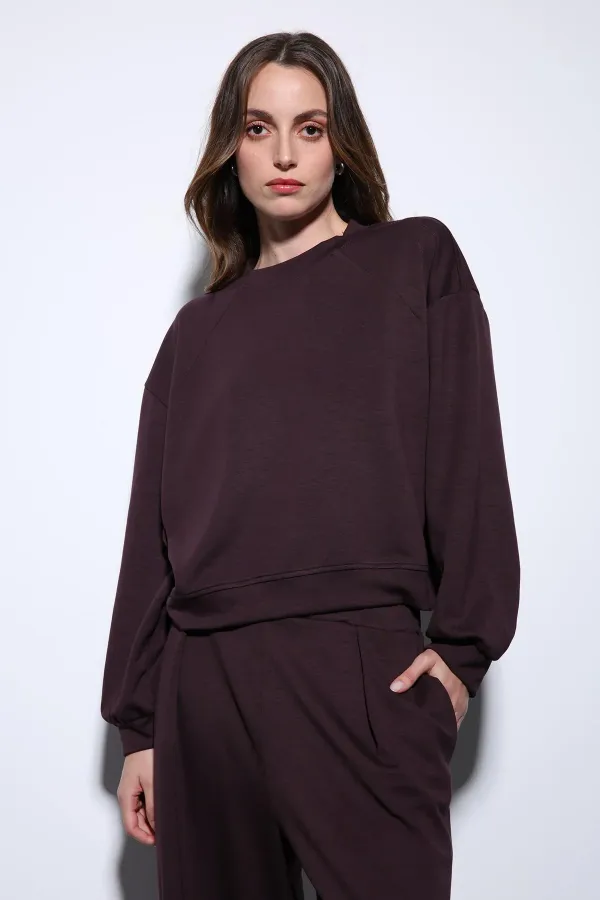 Antioch Mürdüm Geniş Paça Relaxed Kadın Takım