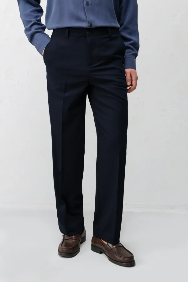 Pantalon Antioch Navy coupe droite pour homme