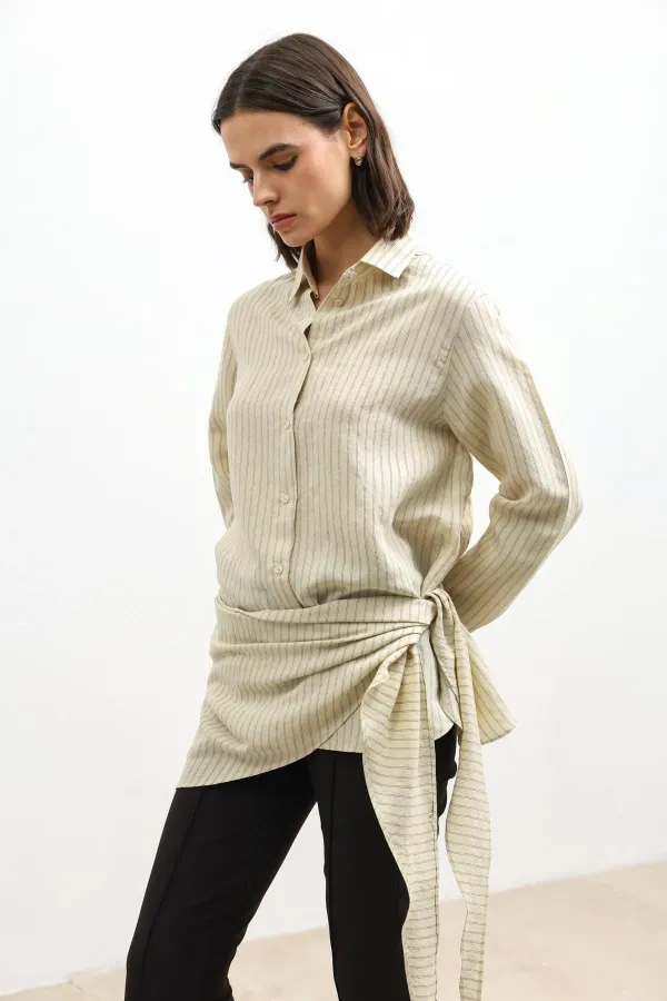 Antioch Bej Mendil Detaylı Kadın Gömlek