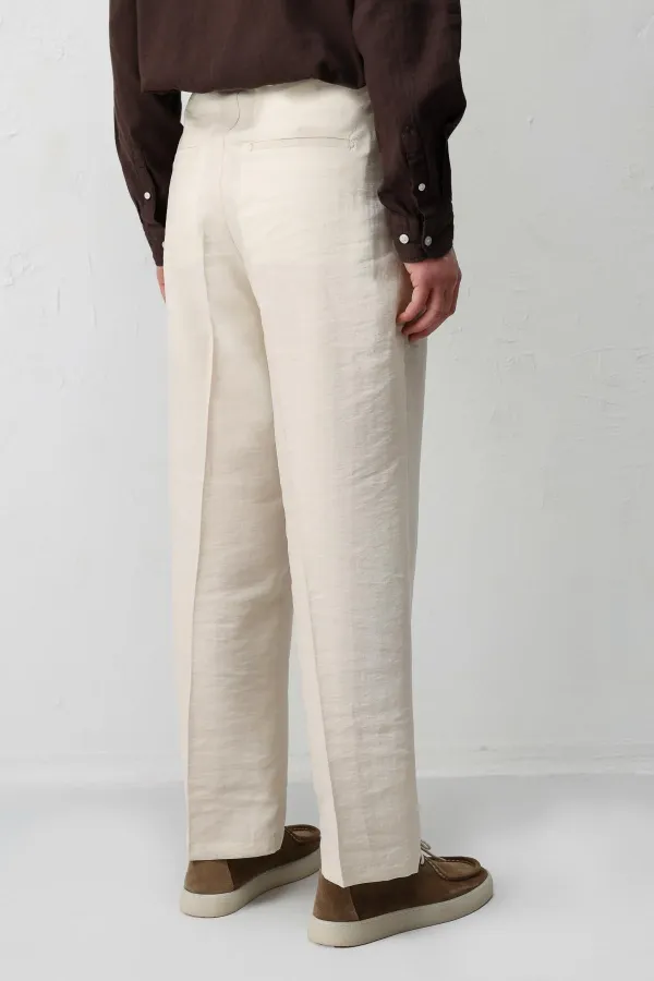 Pantalon homme Antioch Stone Lyocell coupe décontractée à plis