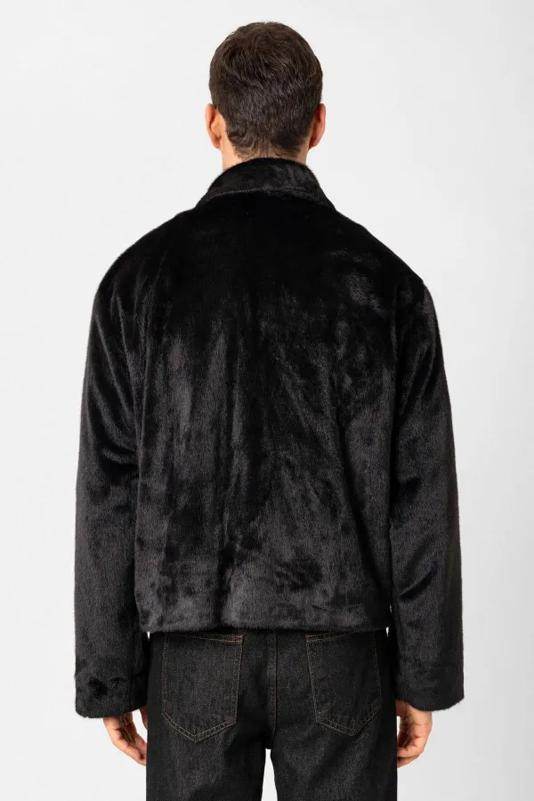 Antioch Black Relax Fit Soft Textured Men's Jacket