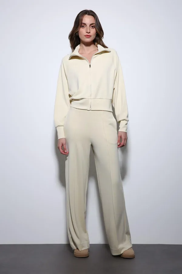 Antioch Sarı Fermuarlı Kadın Eşofman Takım