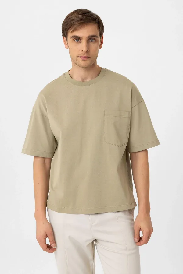 Antioch Khaki Relaxed Basic Men's T-Shirt