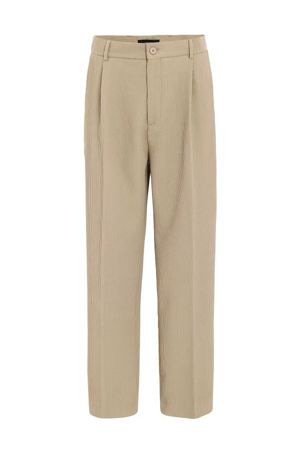 Antioch Bej Baggy Fitilli Erkek Pantolon