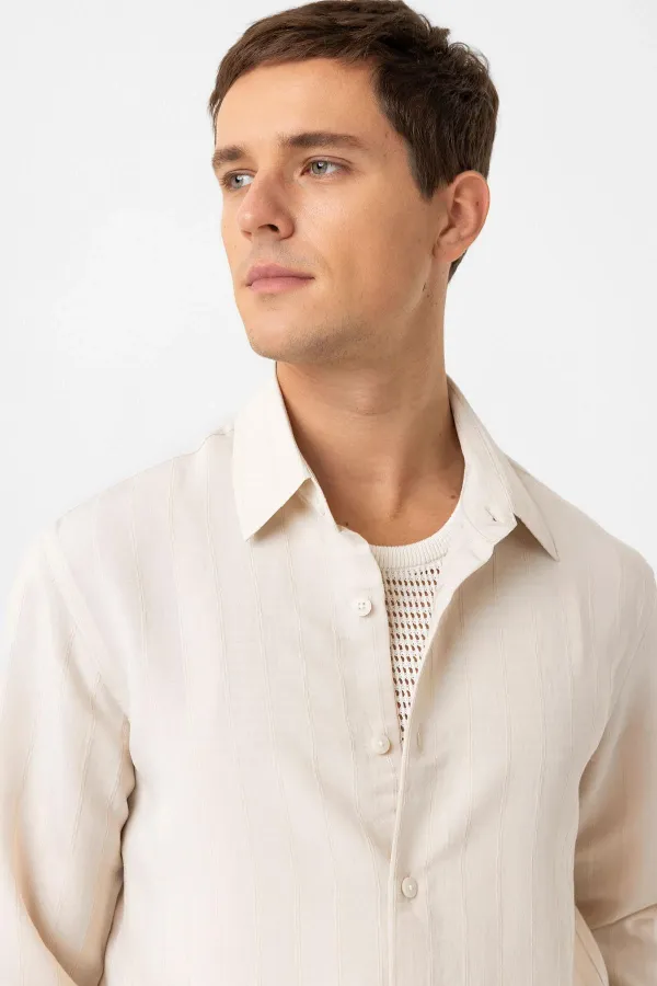 Antioch Stone Relax Fit Striped Men's Shirt