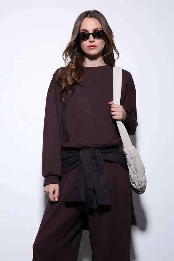 Antioch Mürdüm Geniş Paça Relaxed Kadın Takım