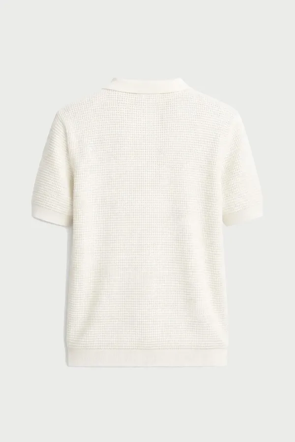 Antioch Ekru Dokulu Polo Yaka Erkek T-Shirt