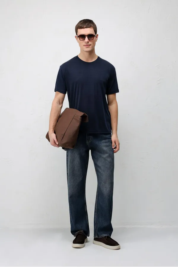 T-shirt texturé premium Antioch Navy pour homme