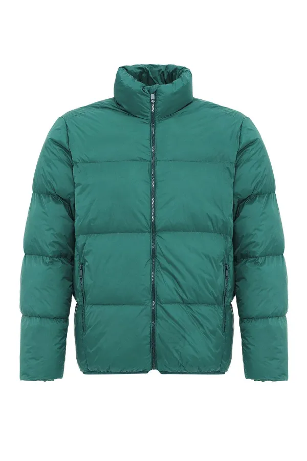 Veste Antioch Green à col montant rembourrée en caoutchouc