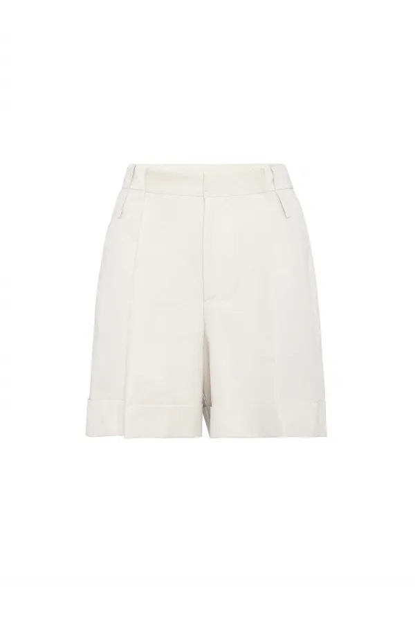 Antioch Taş Yüksek Bel Pensli  Kadın Bermuda Şort