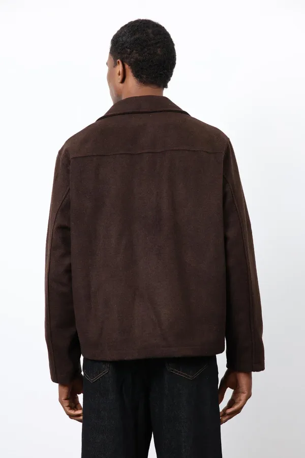 Antioch Coffee Double-Breasted Short Men's Coat