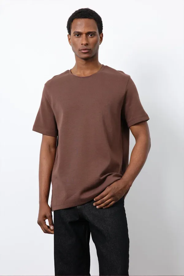 Antioch Kahve Regular Fit Basic Erkek T-Shirt