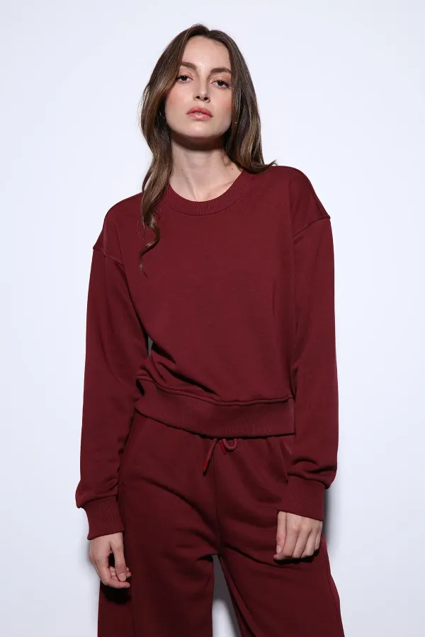 Sweat-shirt basique Antioch Burgundy pour femme