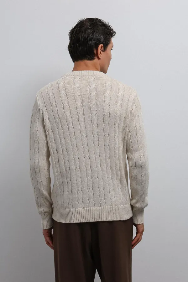 Pull en maille texturée beige Antioch pour homme