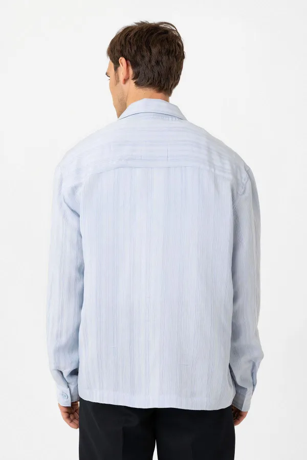 Chemise garçon oversize texturée bleue Antioch Bebe