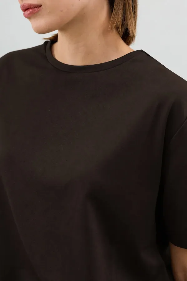 Antioch Açık Kahve Dökümlü Kadın T-Shirt