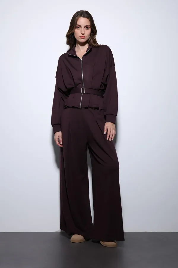 Ensemble pantalon large à ceinture Antioch Plum