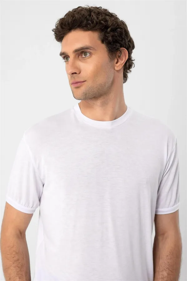 T-shirt Antioch blanc à col rond pour homme