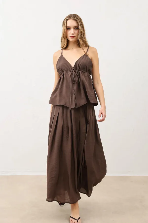 Jupe drapée pour femme Antioch Coffee