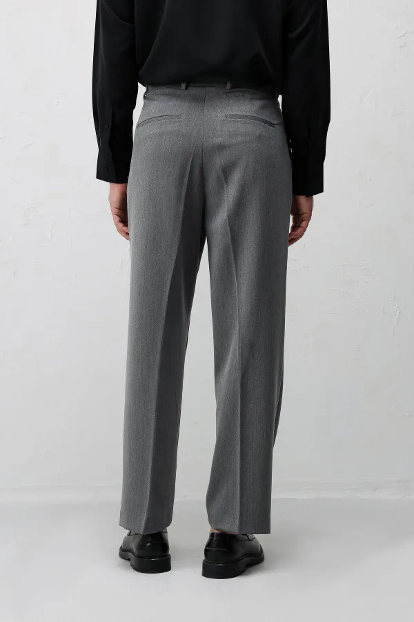Pantalon plissé Antioch Grey Relax Fit pour homme