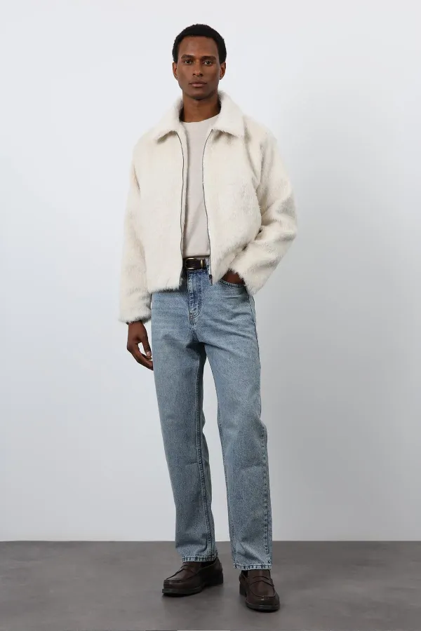 Antioch Ekru Yumuşak Dokulu Erkek Mont