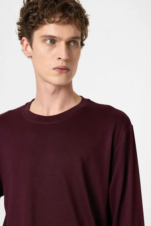 Antioch Bordo Relaxed Fit Basic Erkek T-Shirt