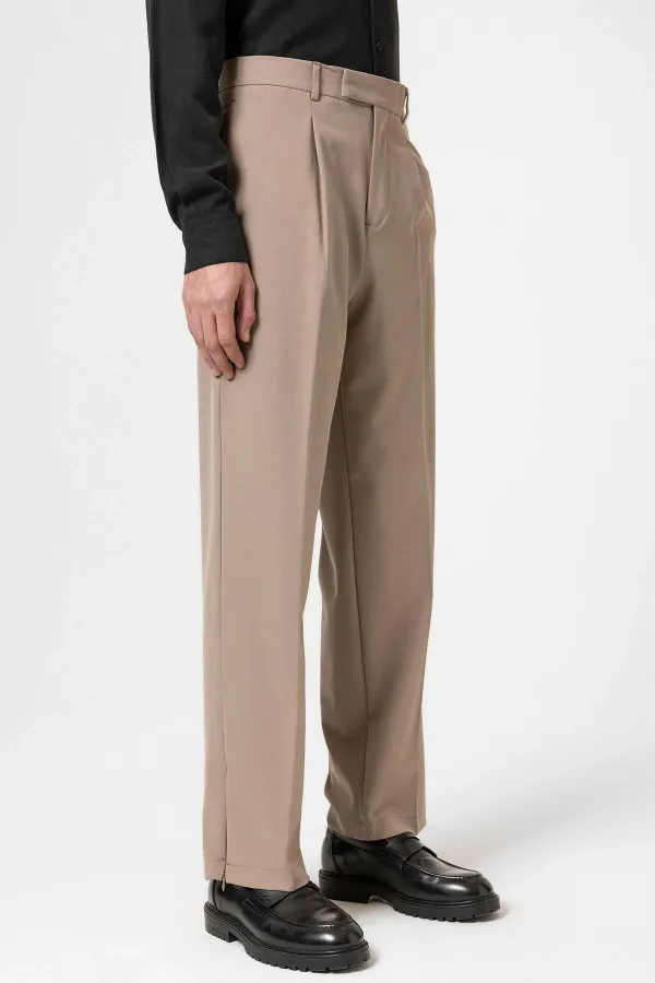 Antioch Light Mink High Waist Zip-Up Men's Trousers