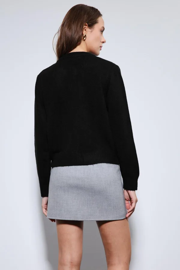 Gilet Antioch noir à texture douce