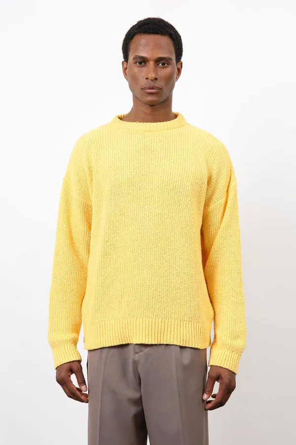 Pull en maille jaune Antioch pour homme