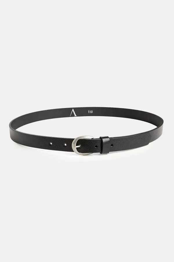 Ceinture en cuir pour homme Antioch à boucle ovale noire