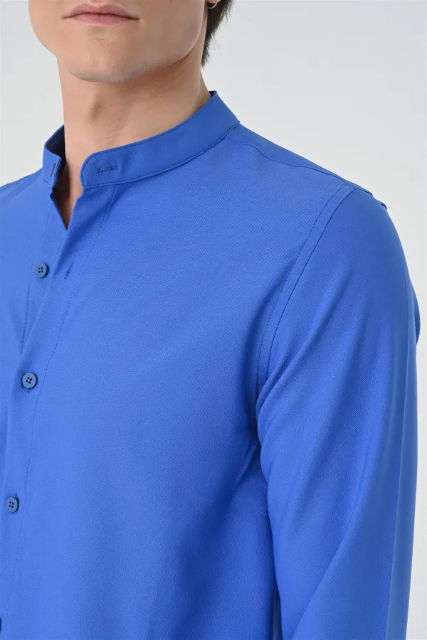 Antioch Saks Regular Fit Mandarin Collar Men's Shirt