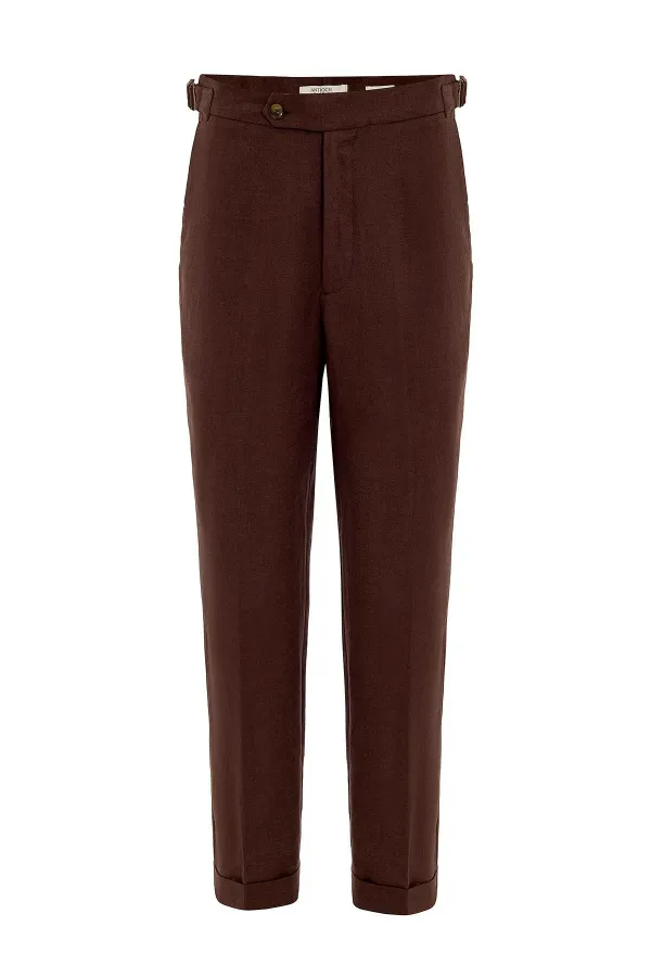 Antioch Coffee 100% Linen Italian Cut Men's Trousers