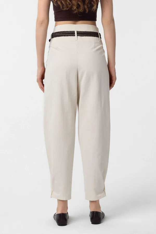 Antioch Taş Yüksek Bel Paçası Düğmeli Fit Kadın Pantolon