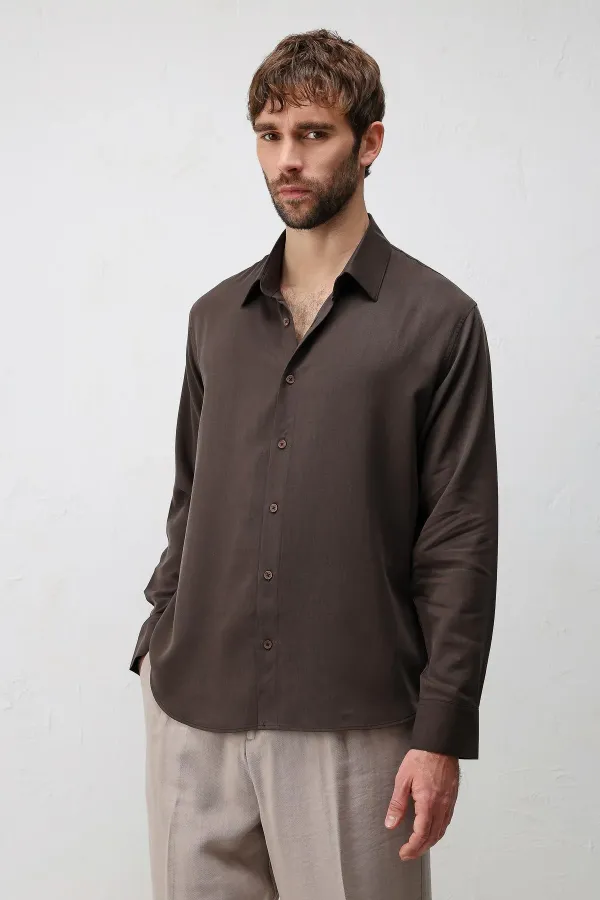 Antioch Light Brown Technical Regular Fit Men's Shirt