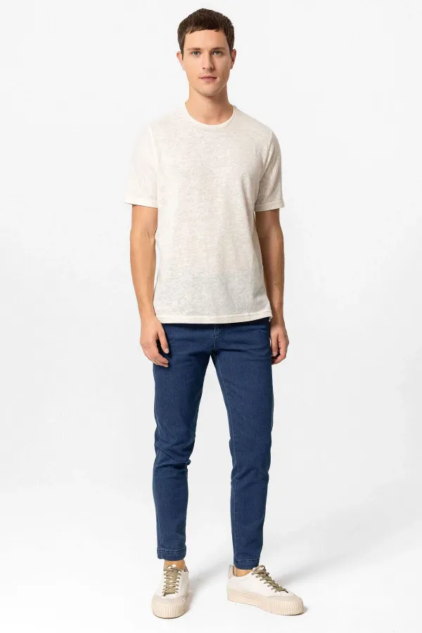 T-shirt homme Antioch Ecru Basic à col rond
