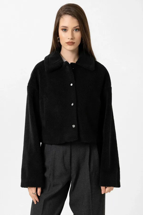 Antioch Siyah Kadın Yumuşak Dokulu Mont