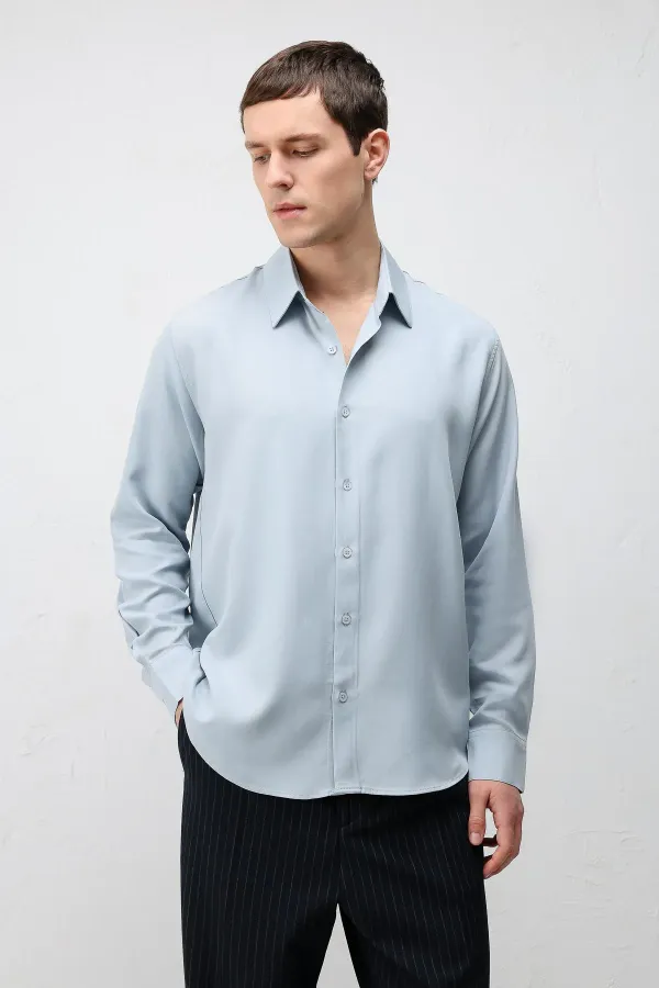 Antioch Bebe Blue Technical Regular Fit Men's Shirt