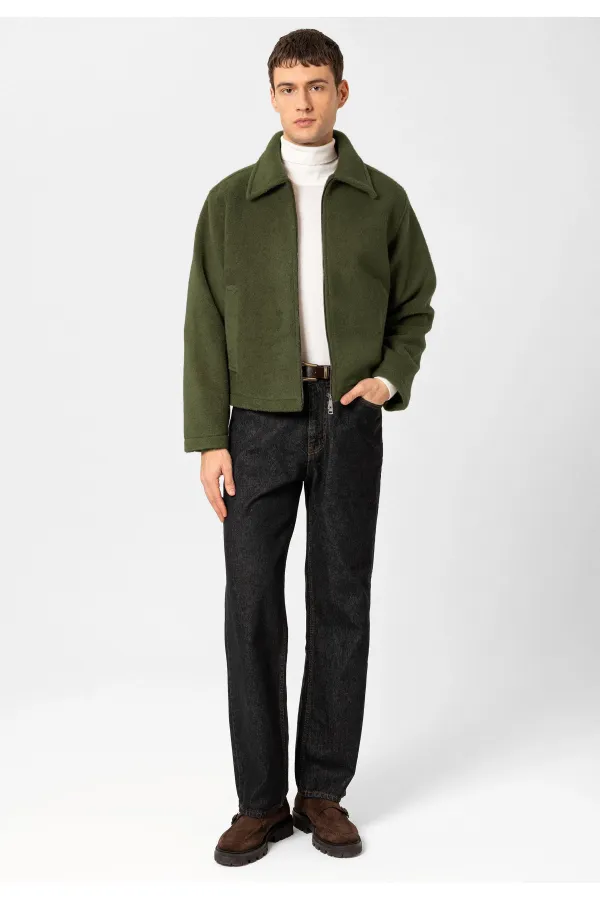 Antioch Khaki Relaxed Soft Textured Men's Jacket