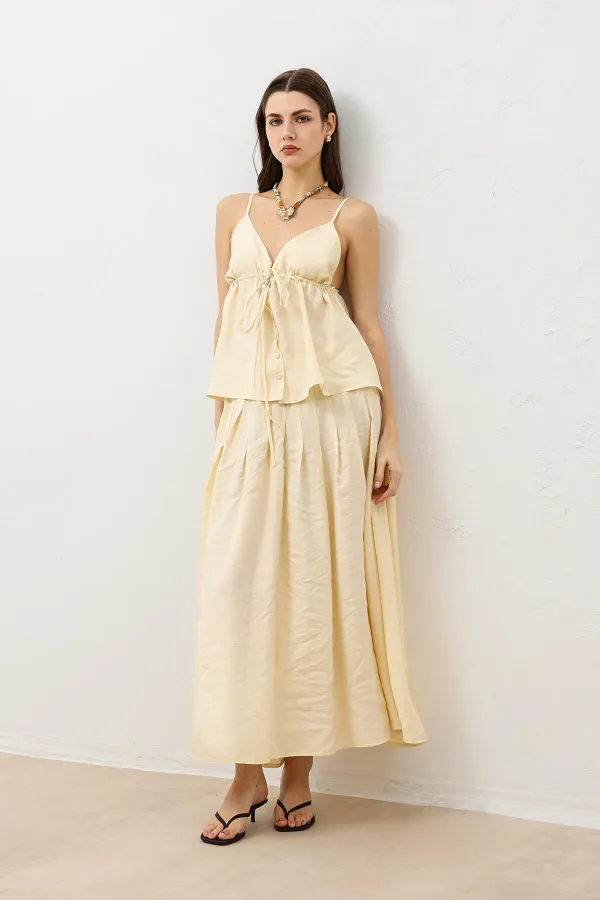 Antioch Yellow Gathered Women's Top