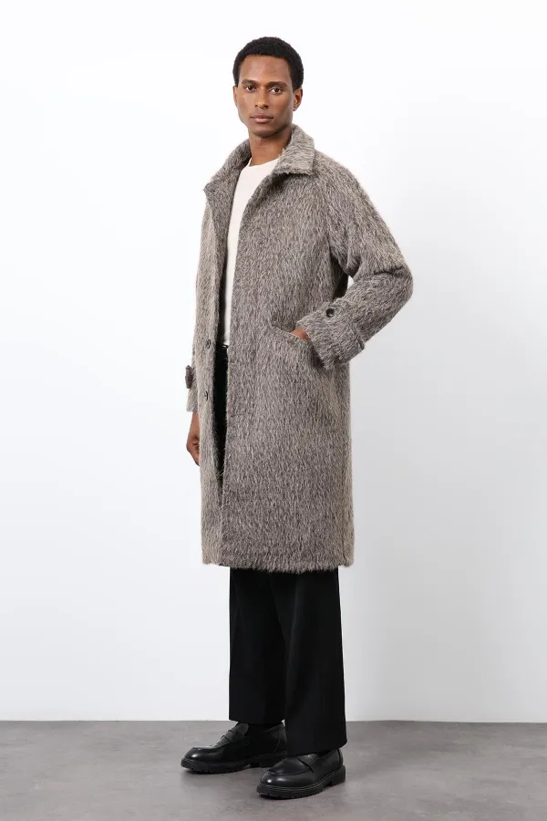 Antioch Coffee Faux Fur Men's Coat