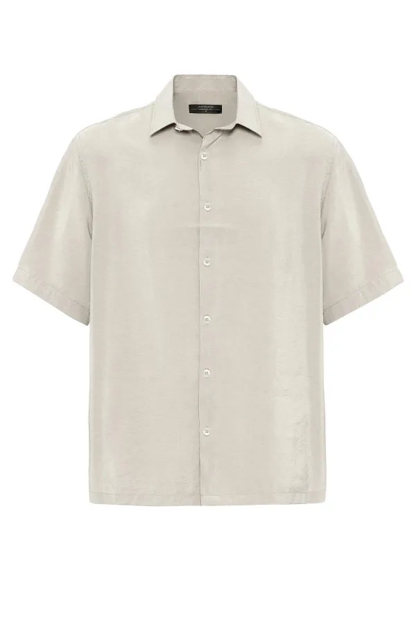 Antioch Taş Kısa Kollu Oversize Erkek Gömlek